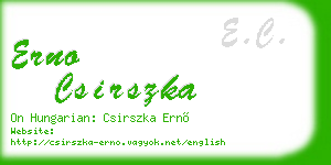 erno csirszka business card